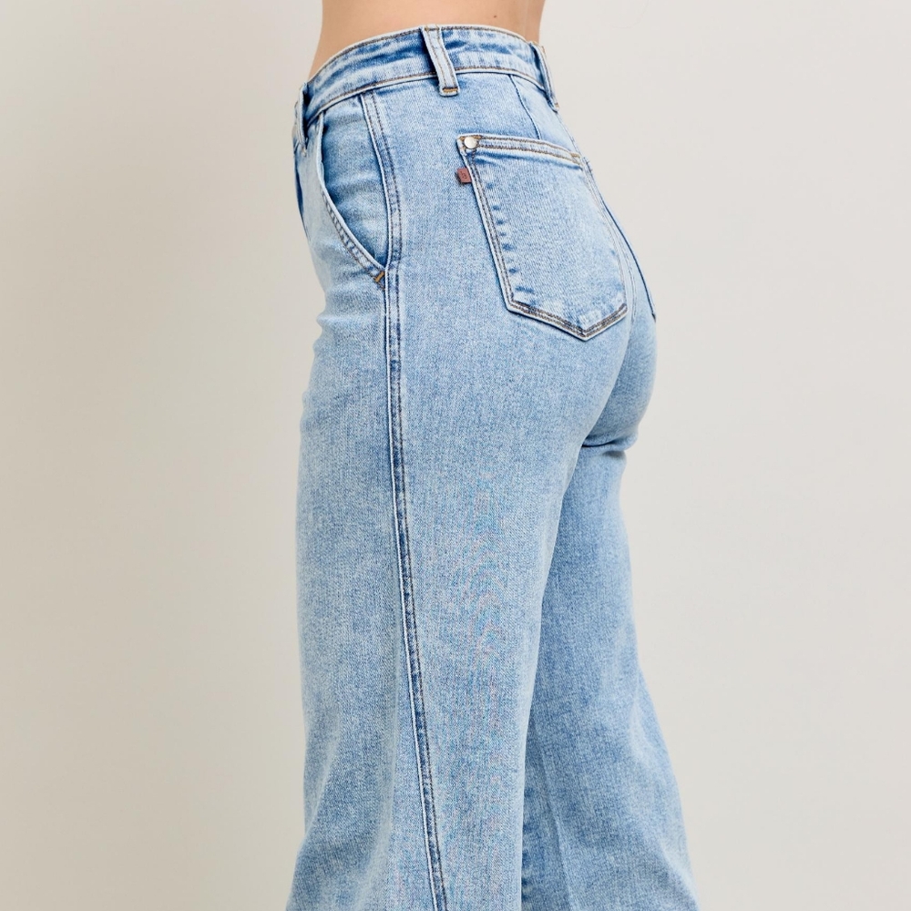 Judy Blue High-Rise Boyfriend Jeans Ultra Wide Leg Panel Relaxed 90s Denim Pants - Picture 9 of 16